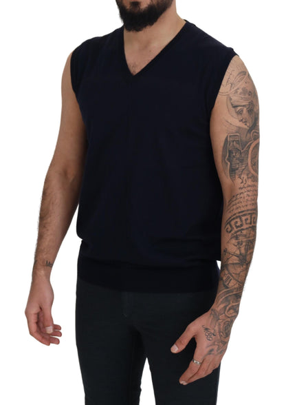 Sleek Black V-Neck Sleeveless Tank