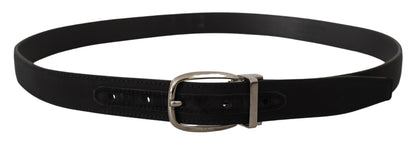 Elegante Grosgrain leren riem met zilveren gesp