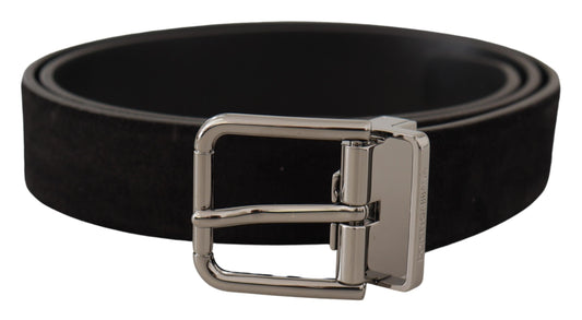 Elegante zwart lederen Grosgrain riem