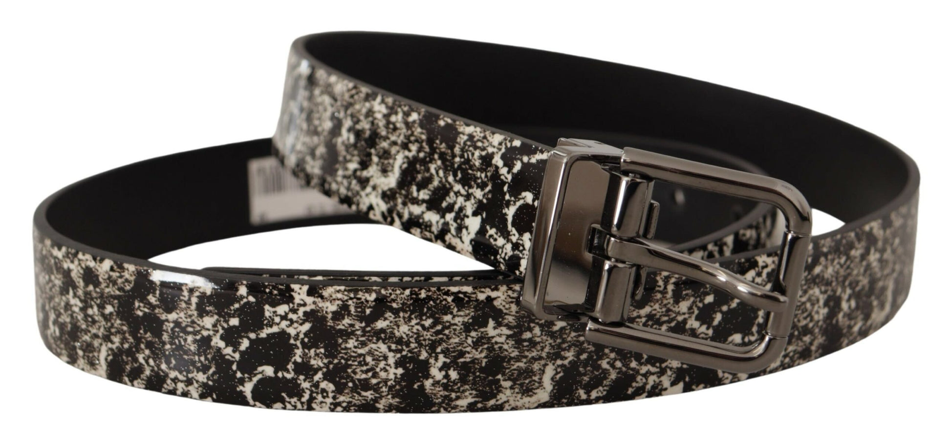 Elegante leren riem met marmerprint