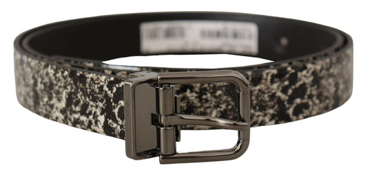 Elegante leren riem met marmerprint