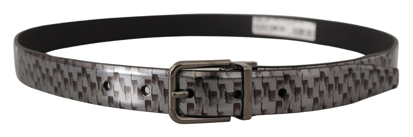 Sleek Italian Leather Belt in Sophisticated Gray