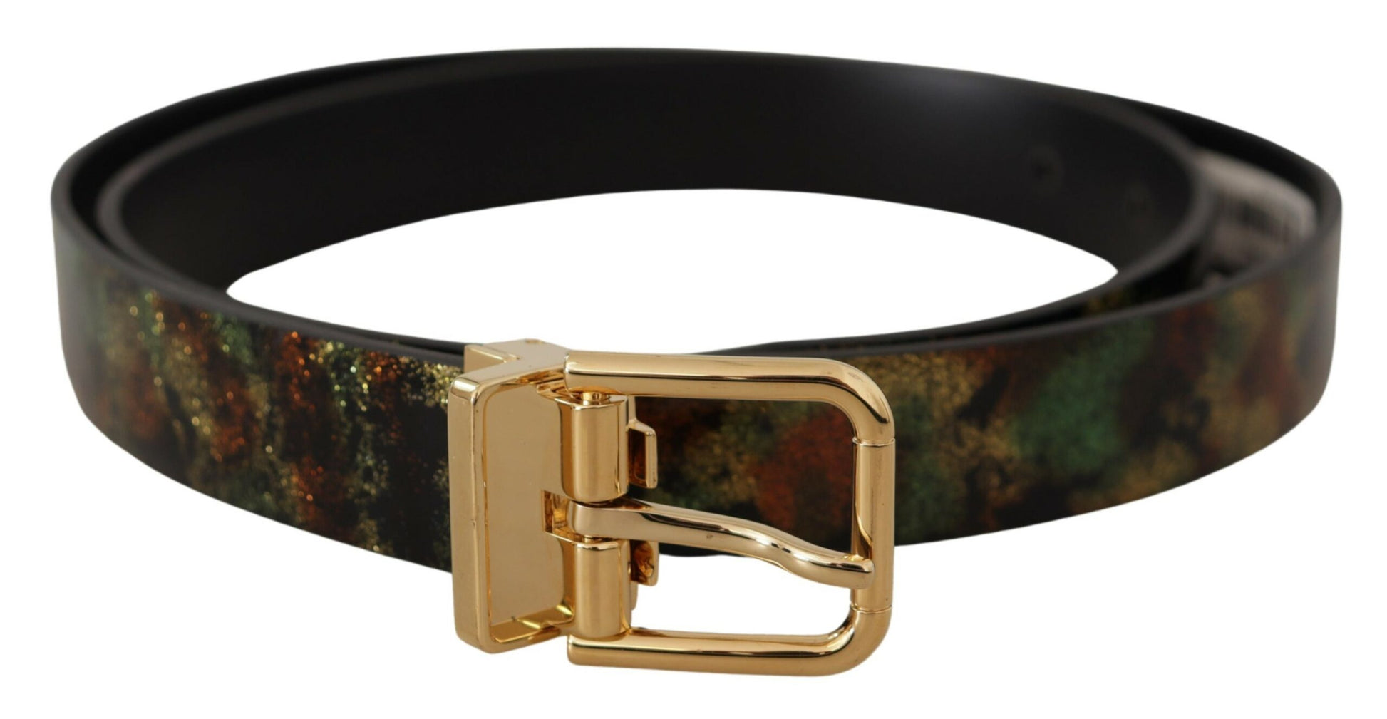 Elegante leren riem met bronzen gesp