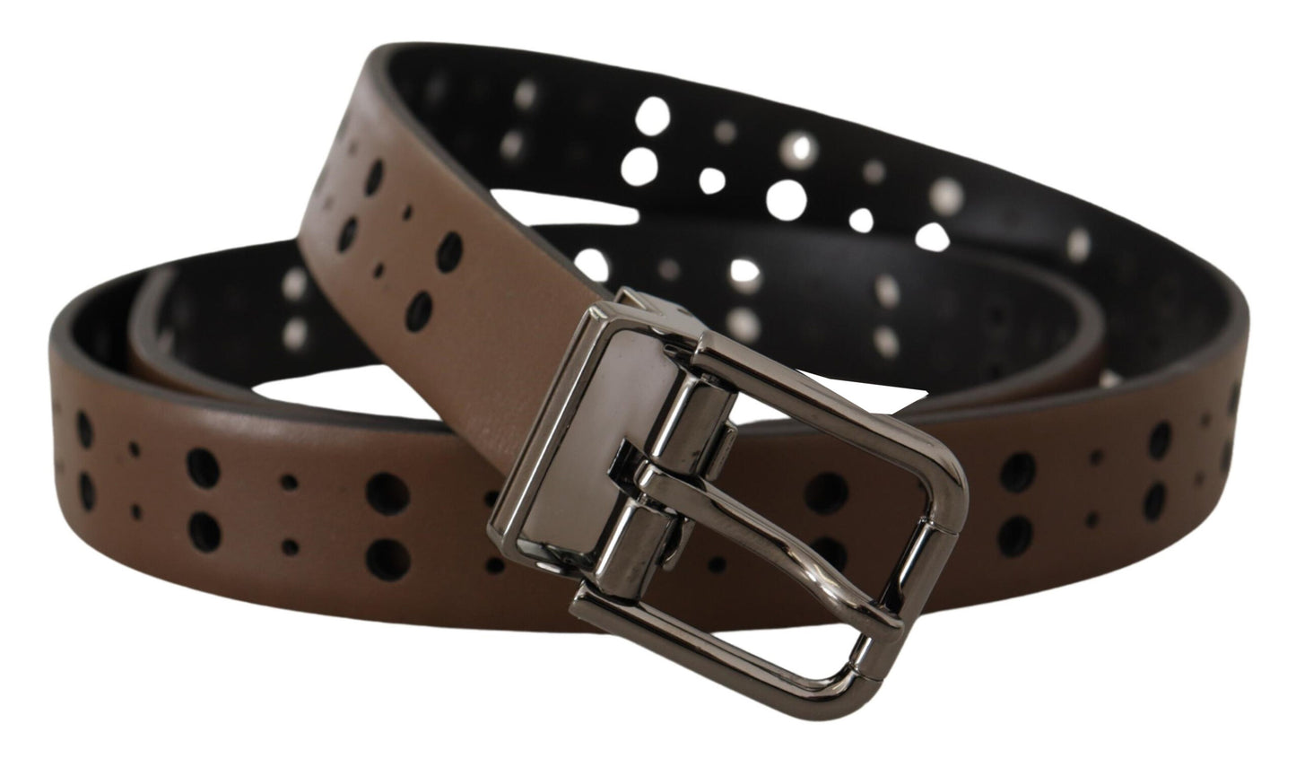 Elegante leren riem met metalen gesp