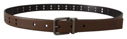 Elegante leren riem met metalen gesp