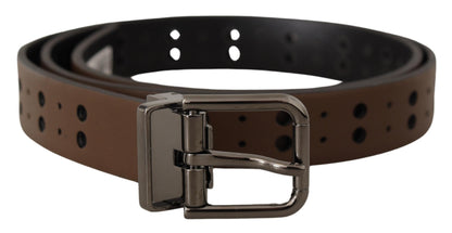 Elegante leren riem met metalen gesp