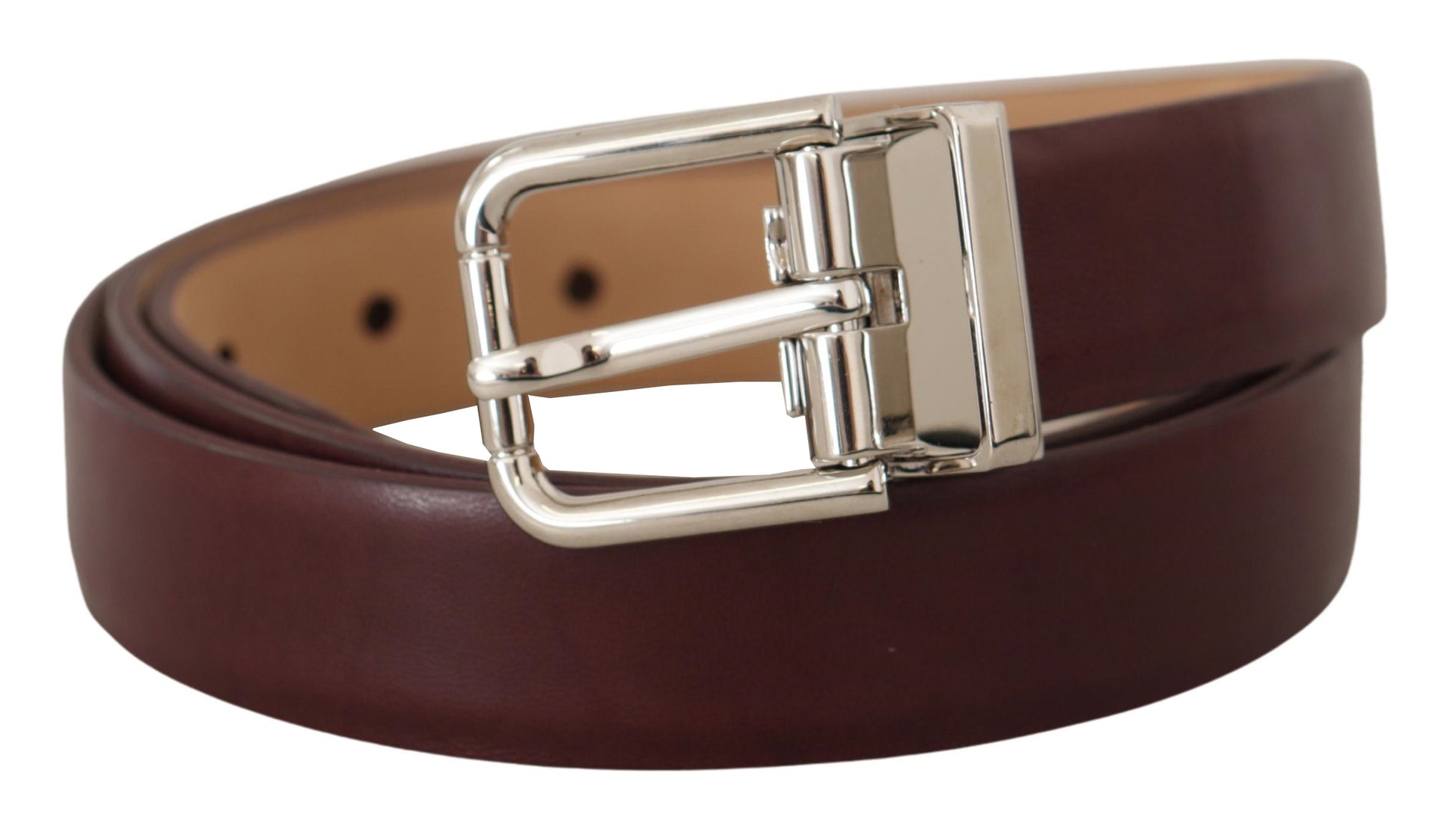 Elegante leren riem met zilverkleurige gesp