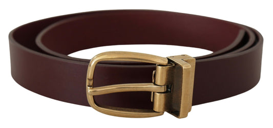 Elegante bruinleren riem met gouden gesp