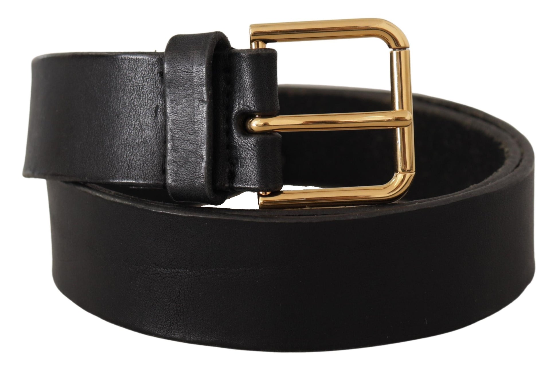 Elegante zwarte leren riem met metalen gesp