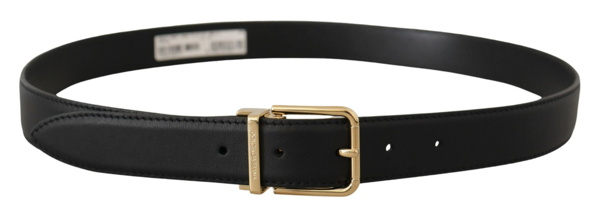 Elegante zwarte leren riem met metalen gesp