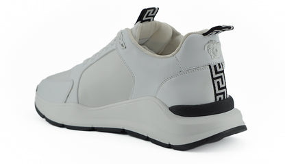 Sleek White Calf Leather Sneakers