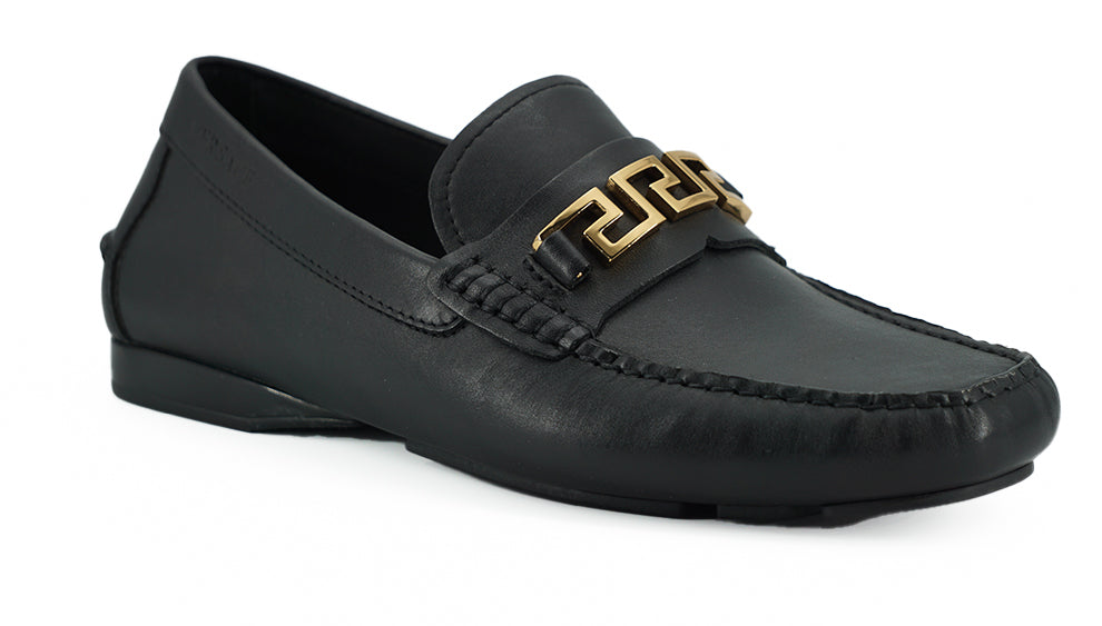 Mocasines elegantes de piel de becerro negros para hombre