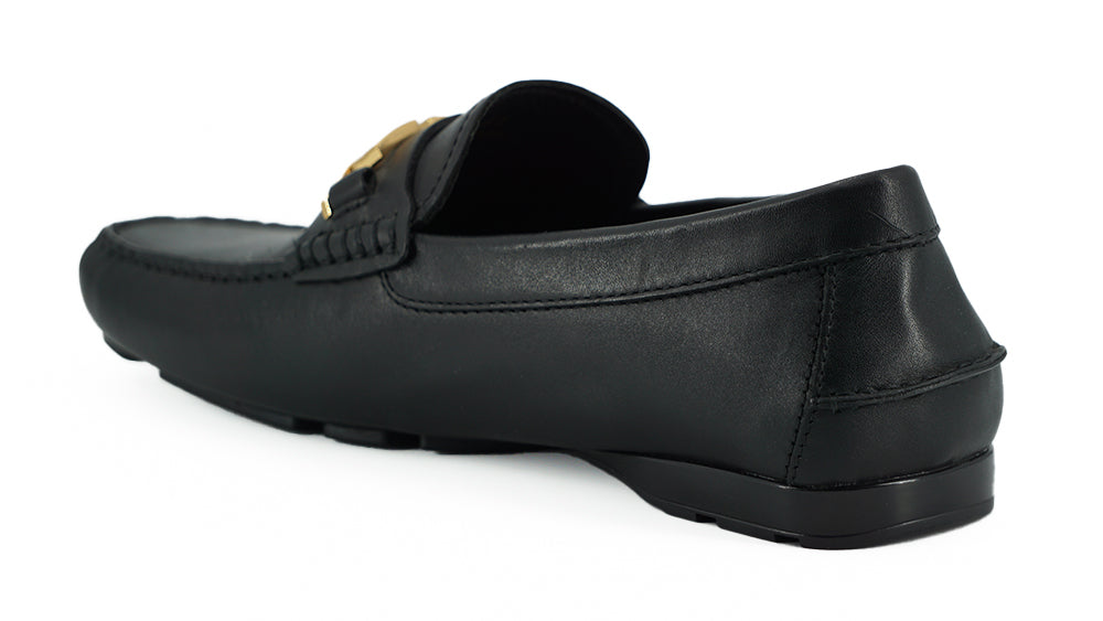 Mocasines elegantes de piel de becerro negros para hombre