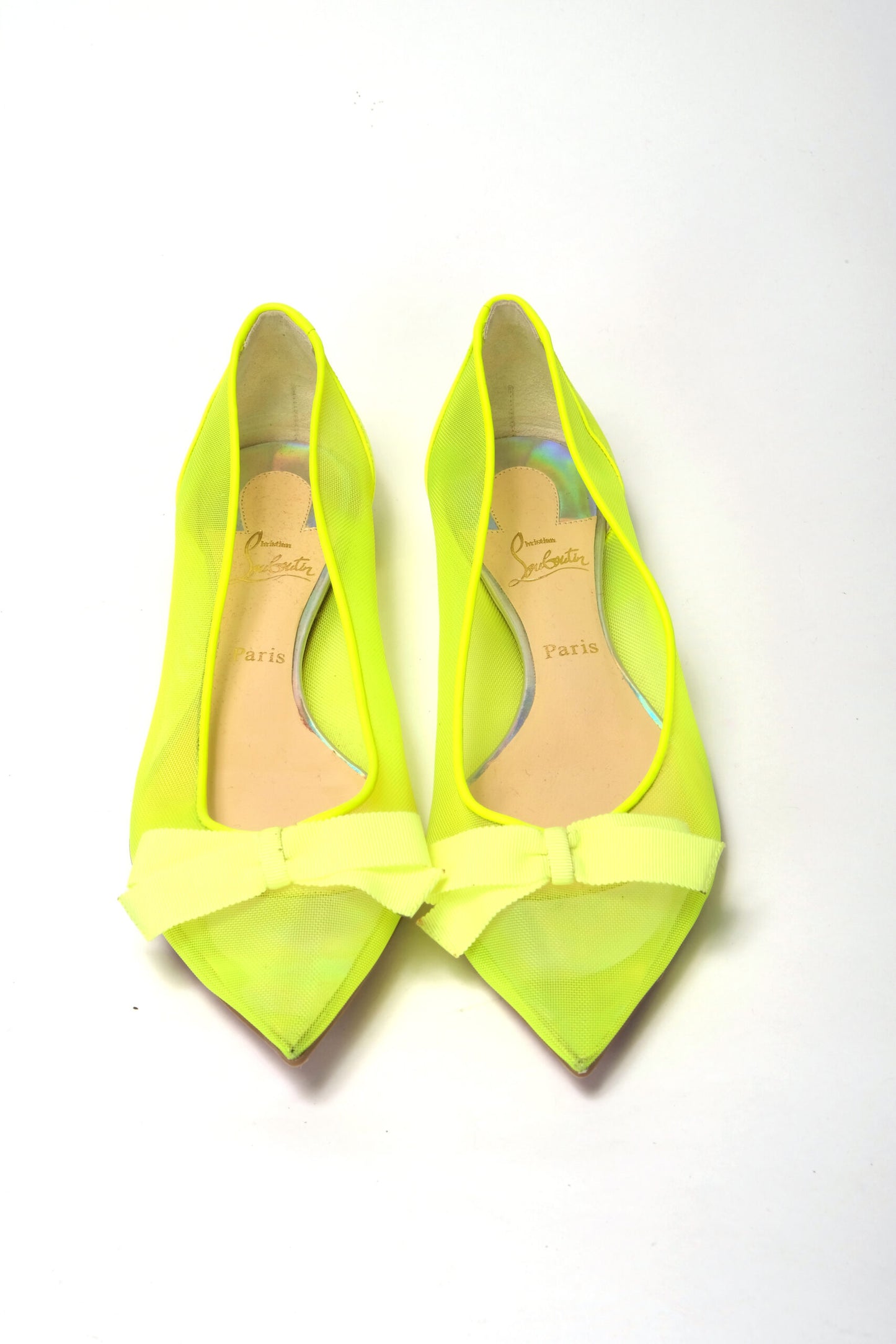 Fluro Yellow Flat Point Toe Shoe