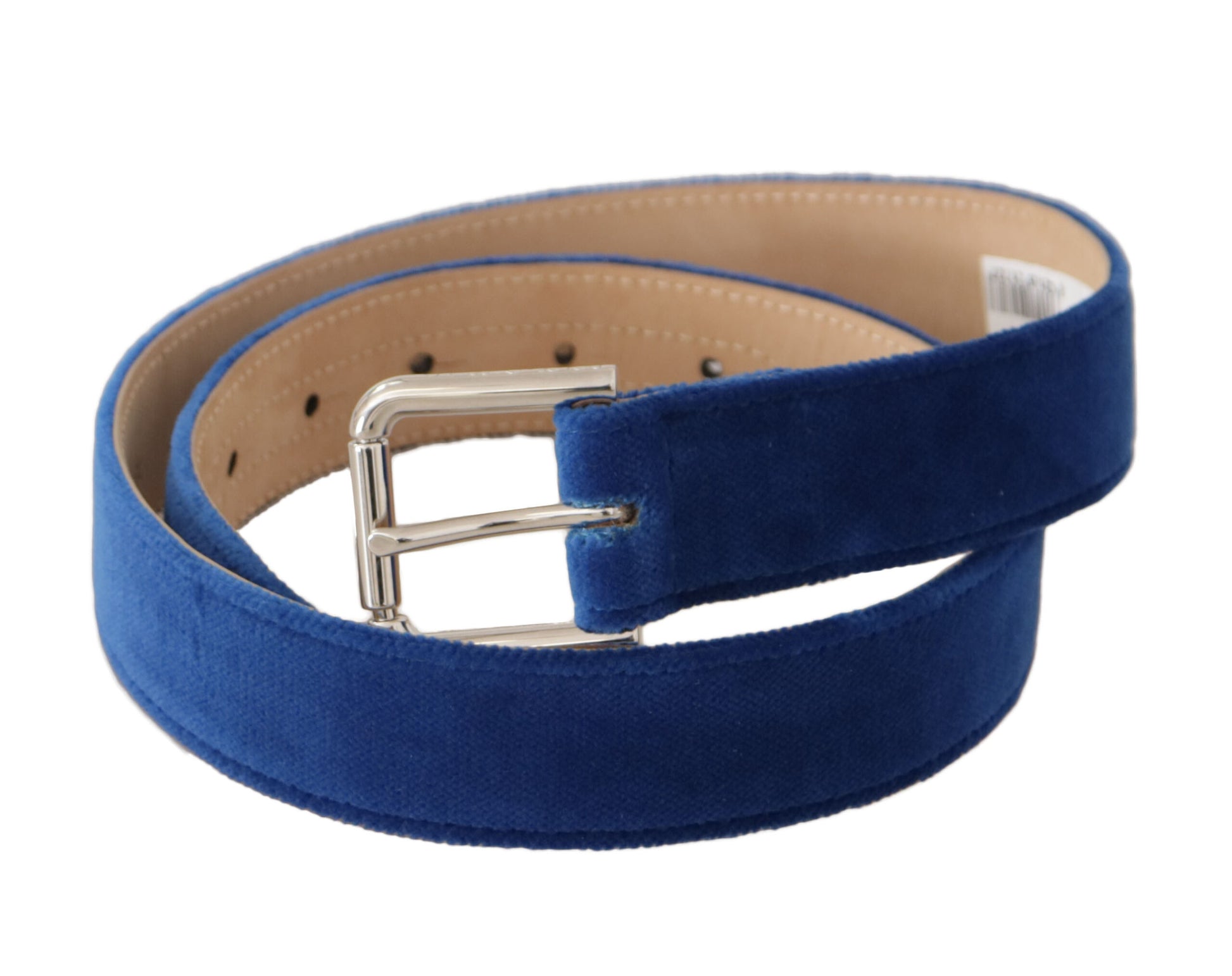 Elegante fluwelen riem met metalen logo