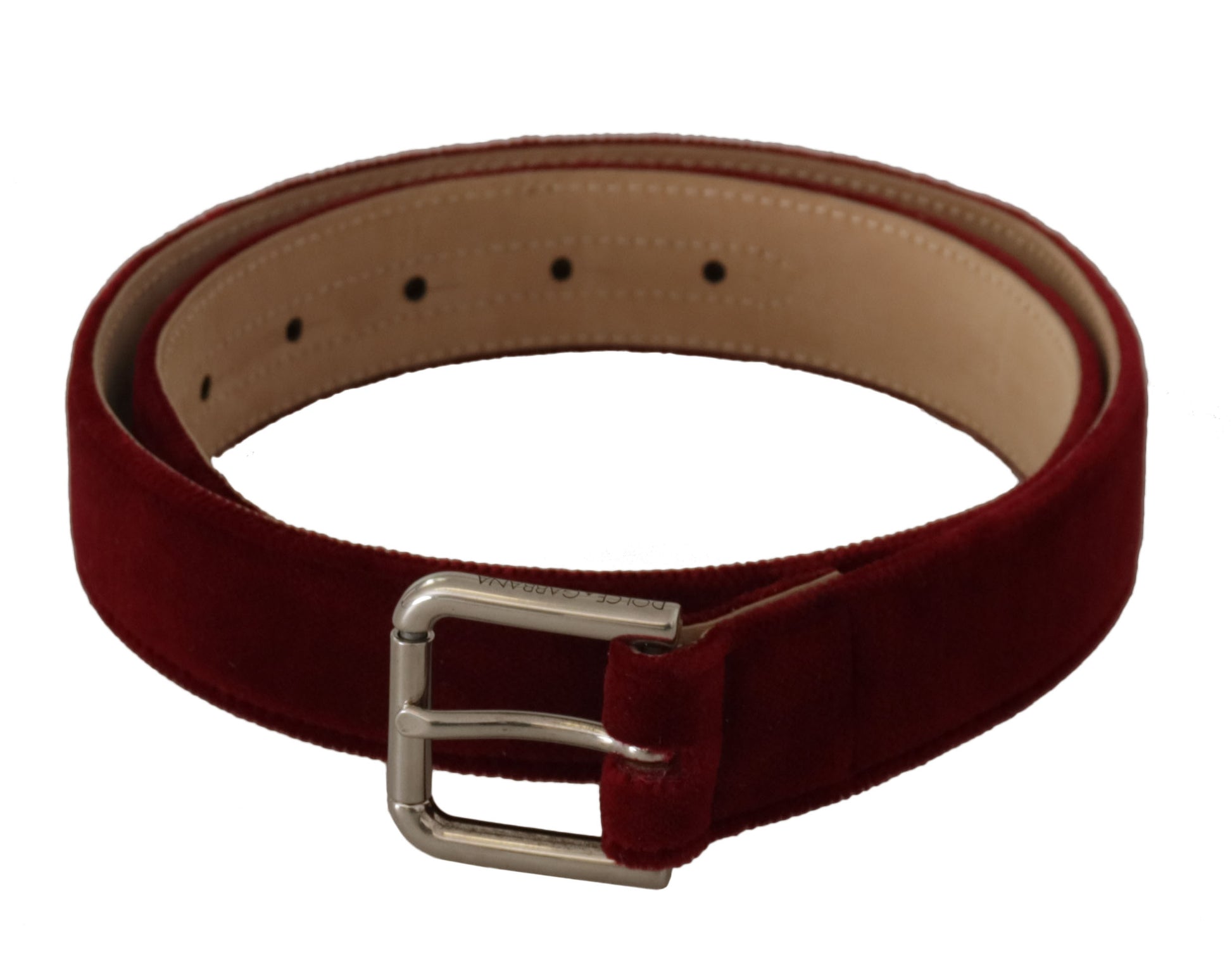 Elegante fluwelen riem met gegraveerd logo