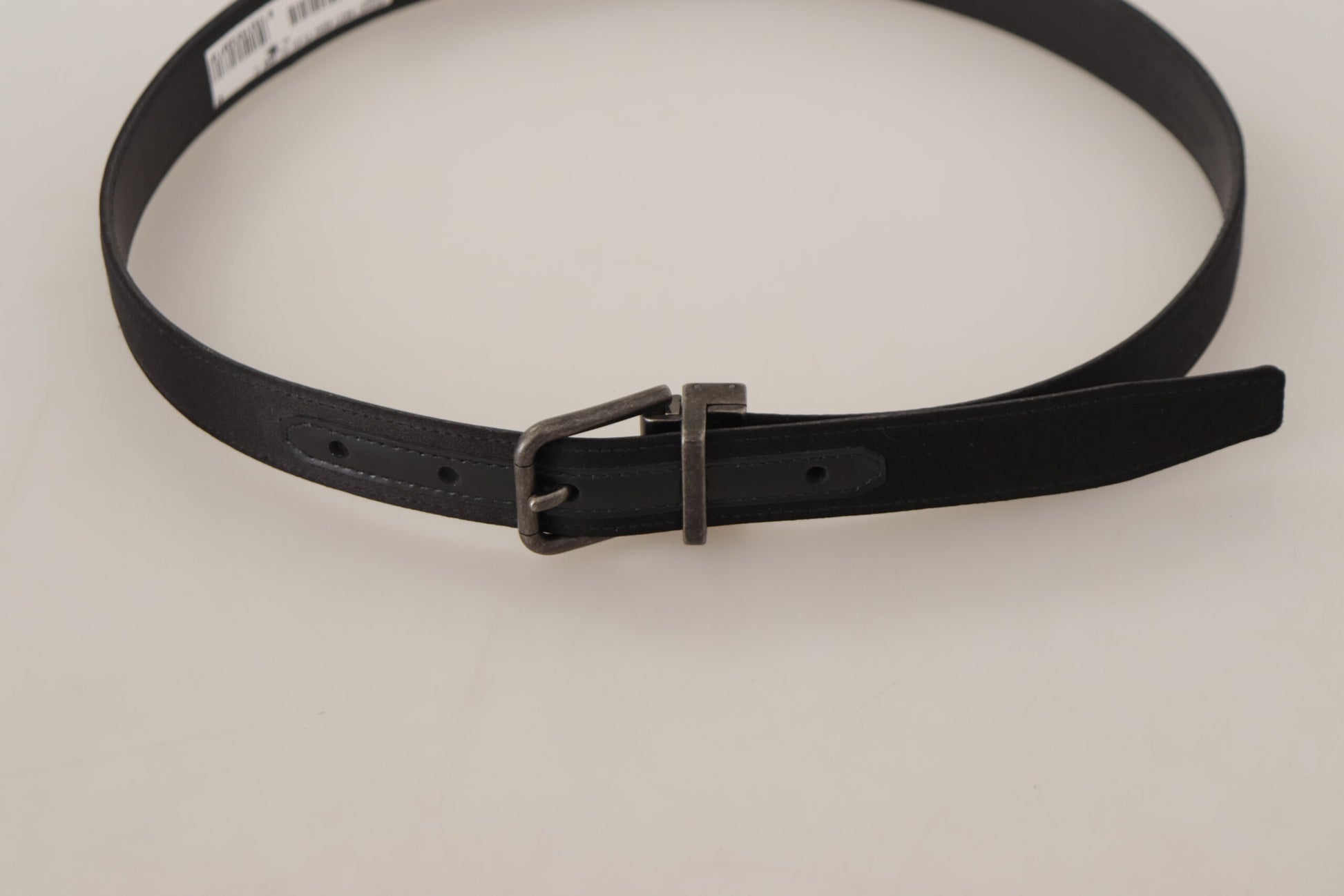 Elegante zwarte leren riem met metalen gesp