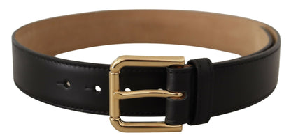 Elegant Leather Belt with Logo Buckle