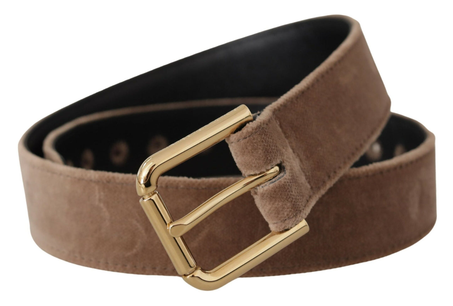 Elegant Velvet Logo Buckle Belt