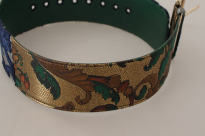 Elegante groene leren riem met logogesp