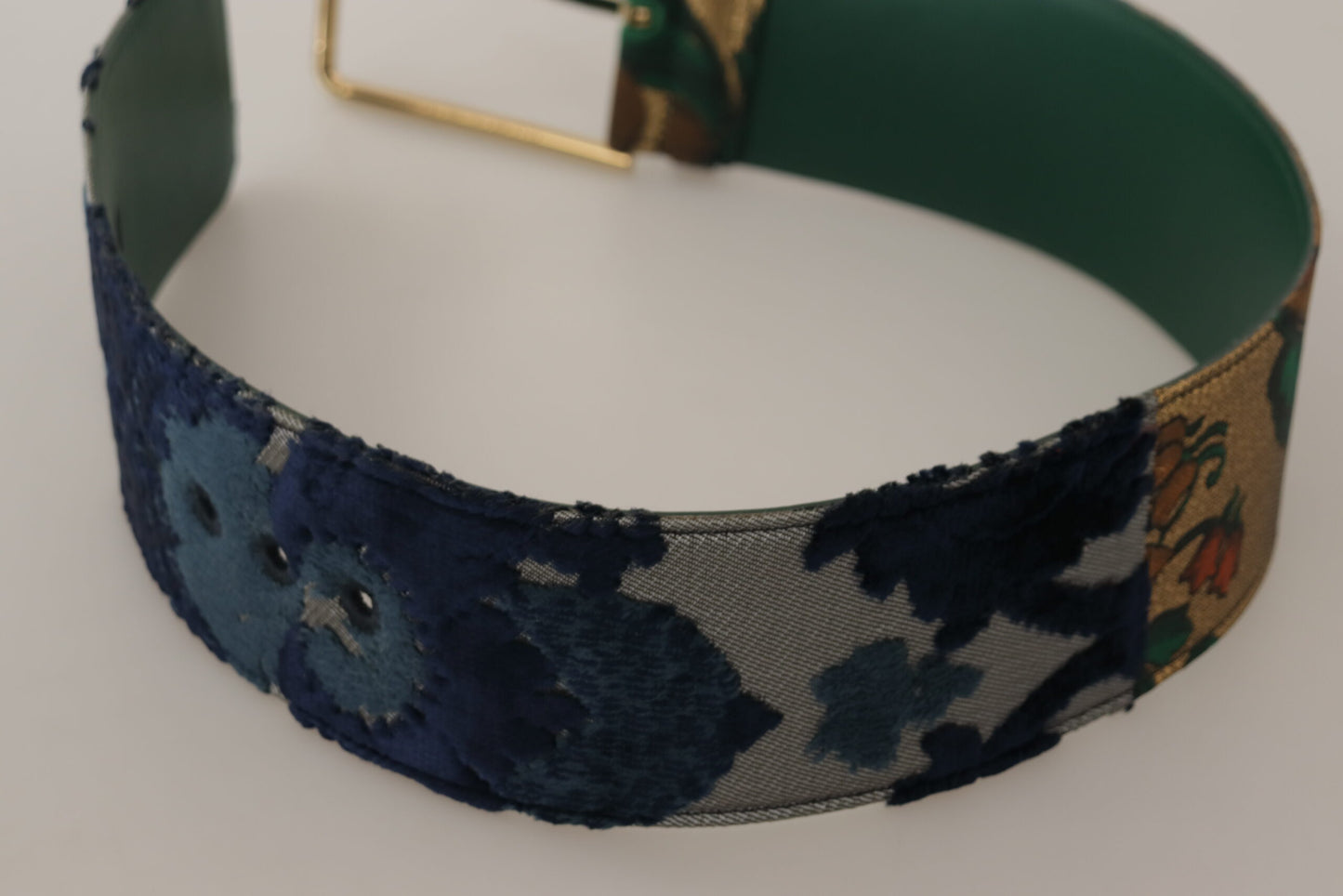 Elegante groene leren riem met logogesp