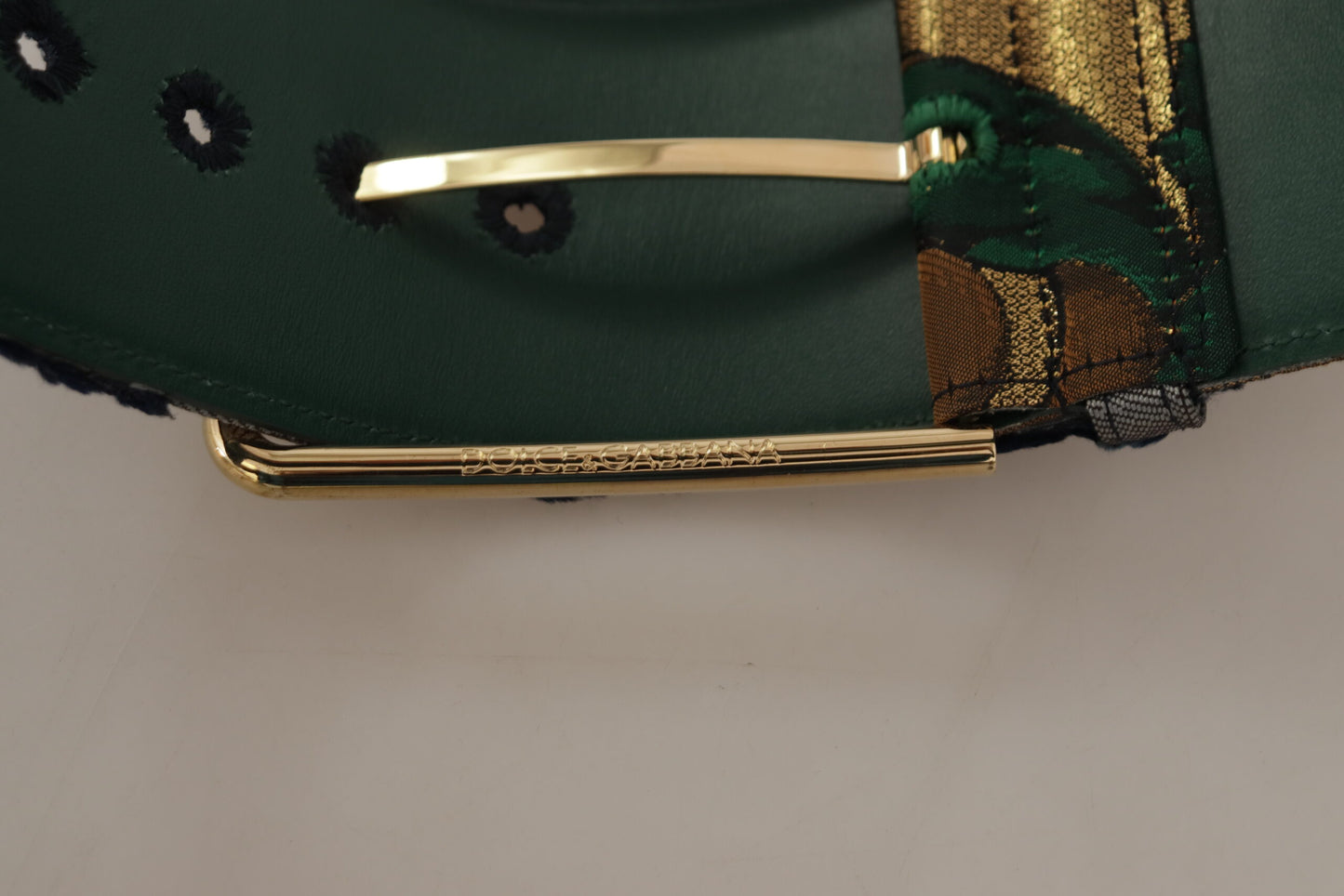 Elegante groene leren riem met logogesp