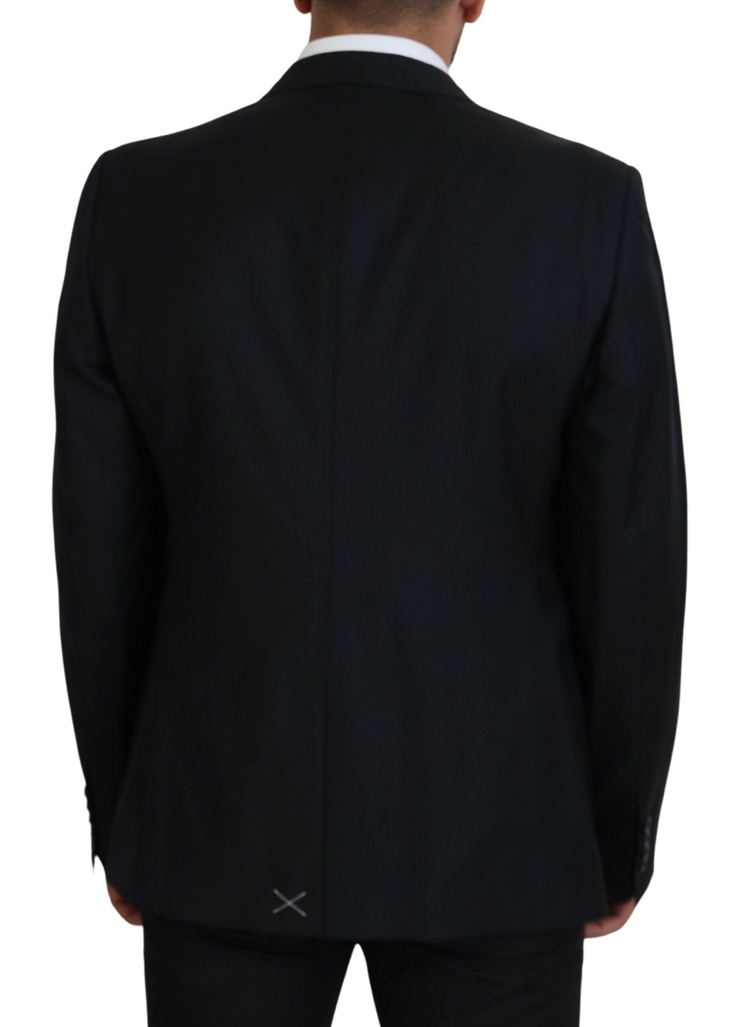 Elegante donkerblauwe blazer met enkele rij knopen