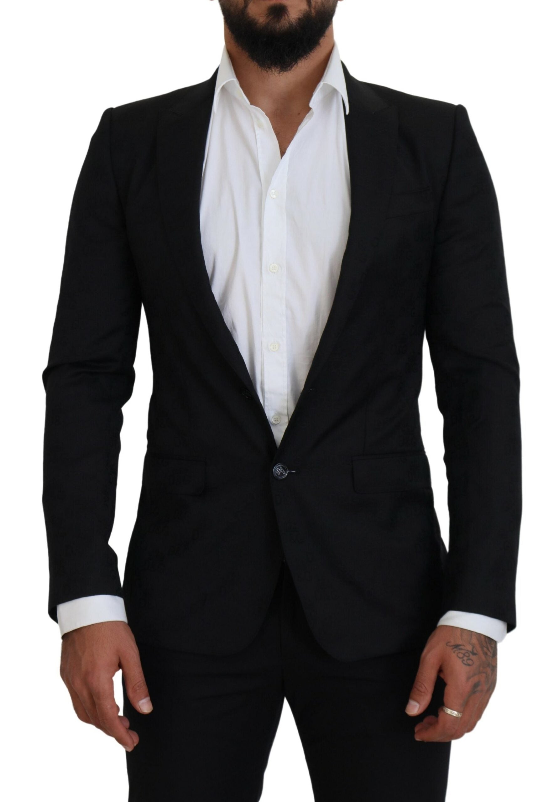 Elegante chaqueta formal negra estilo Martini