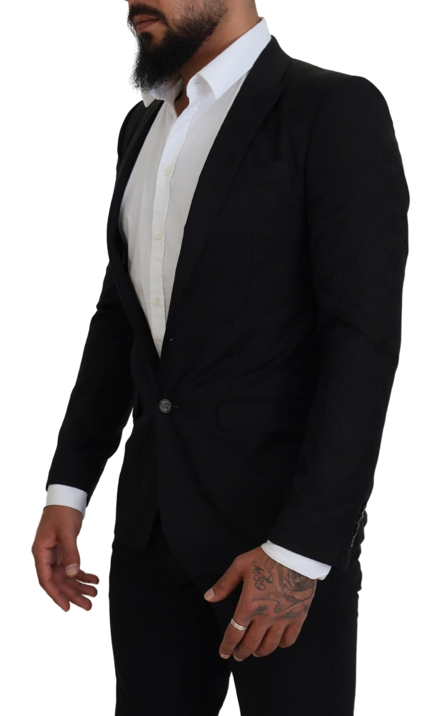 Elegant Martini Style Black Formal Blazer