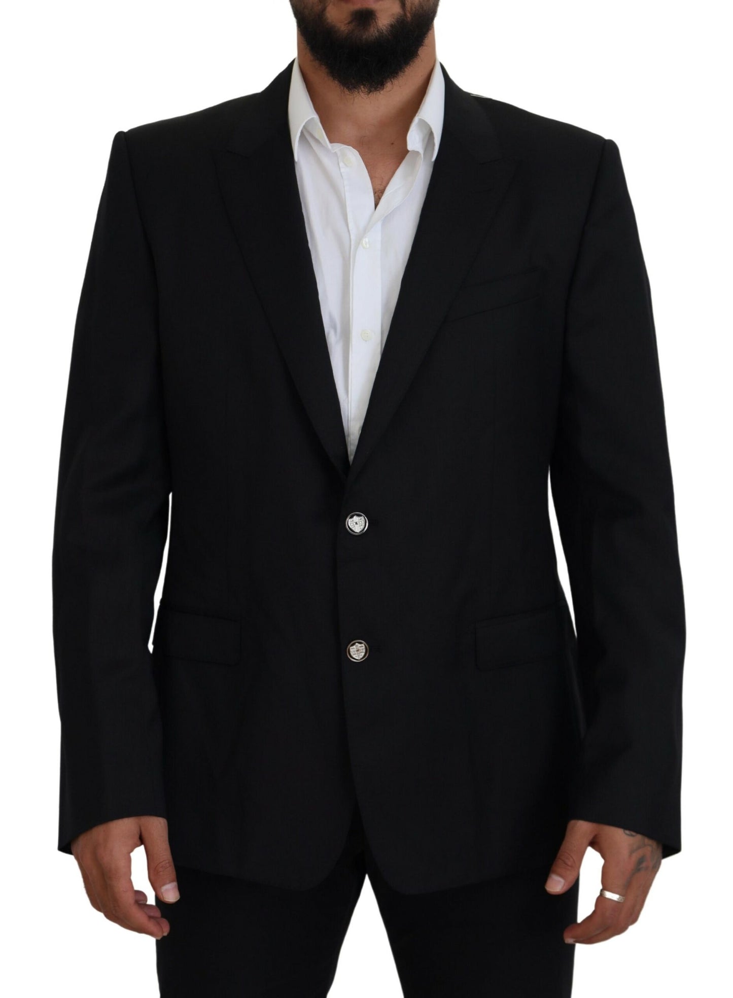 Elegante blazer de lana Martini negro