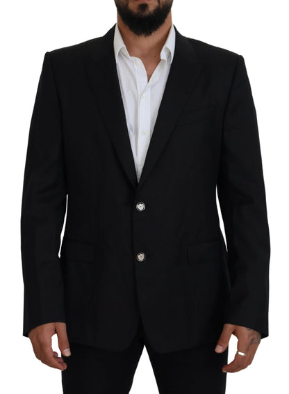 Elegante zwarte martiniwollen blazer