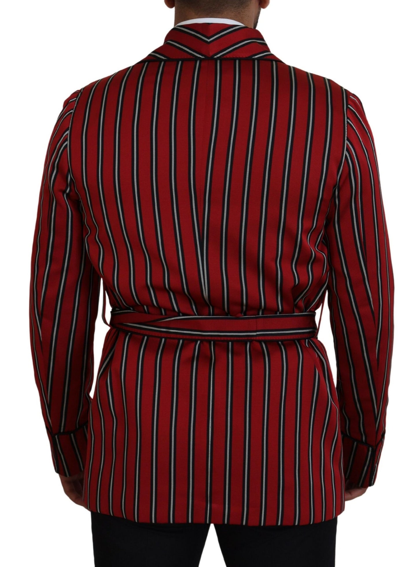 Elegante rood gestreepte lange gewaad luxe kleding