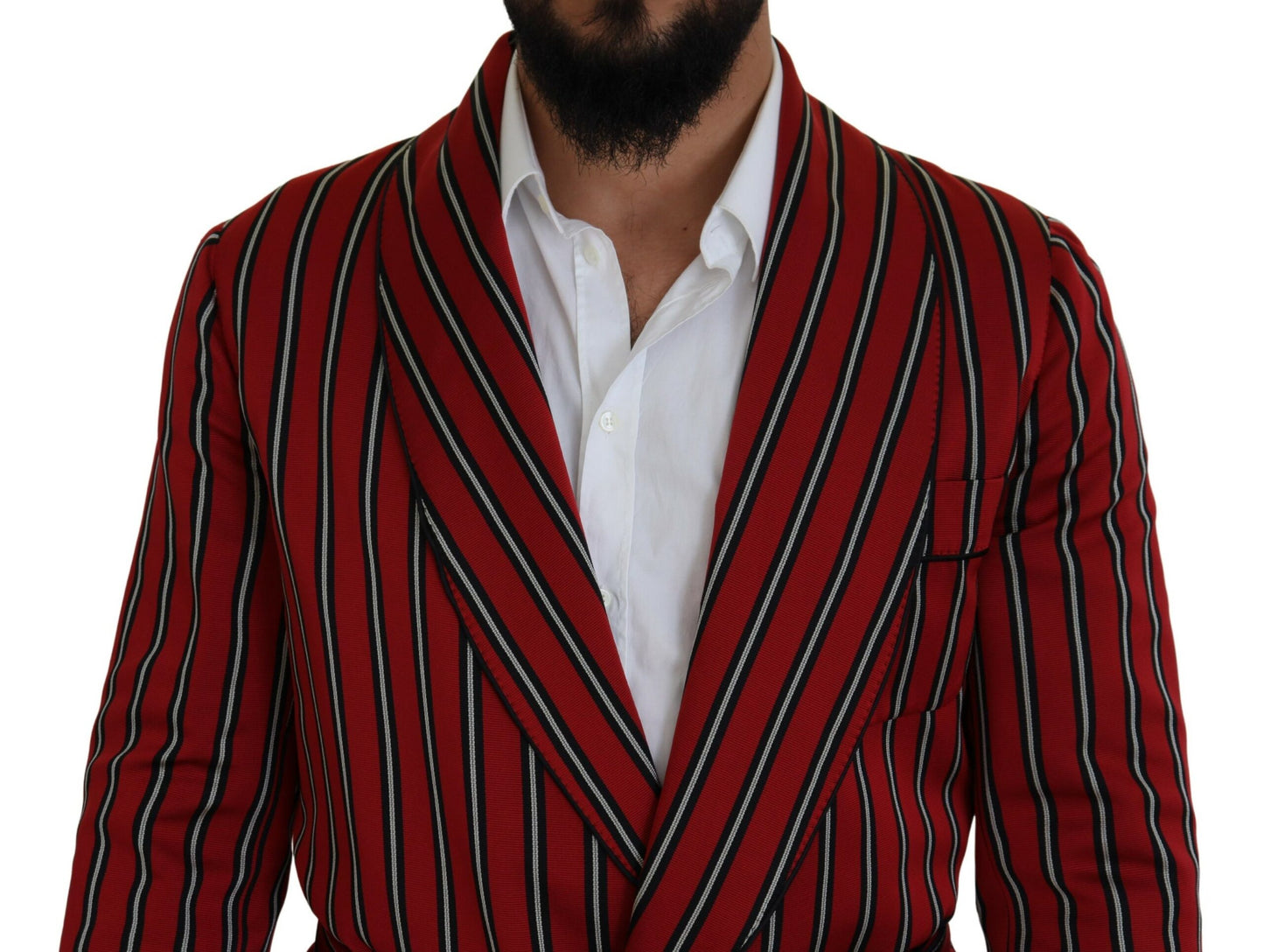 Elegante rood gestreepte lange gewaad luxe kleding