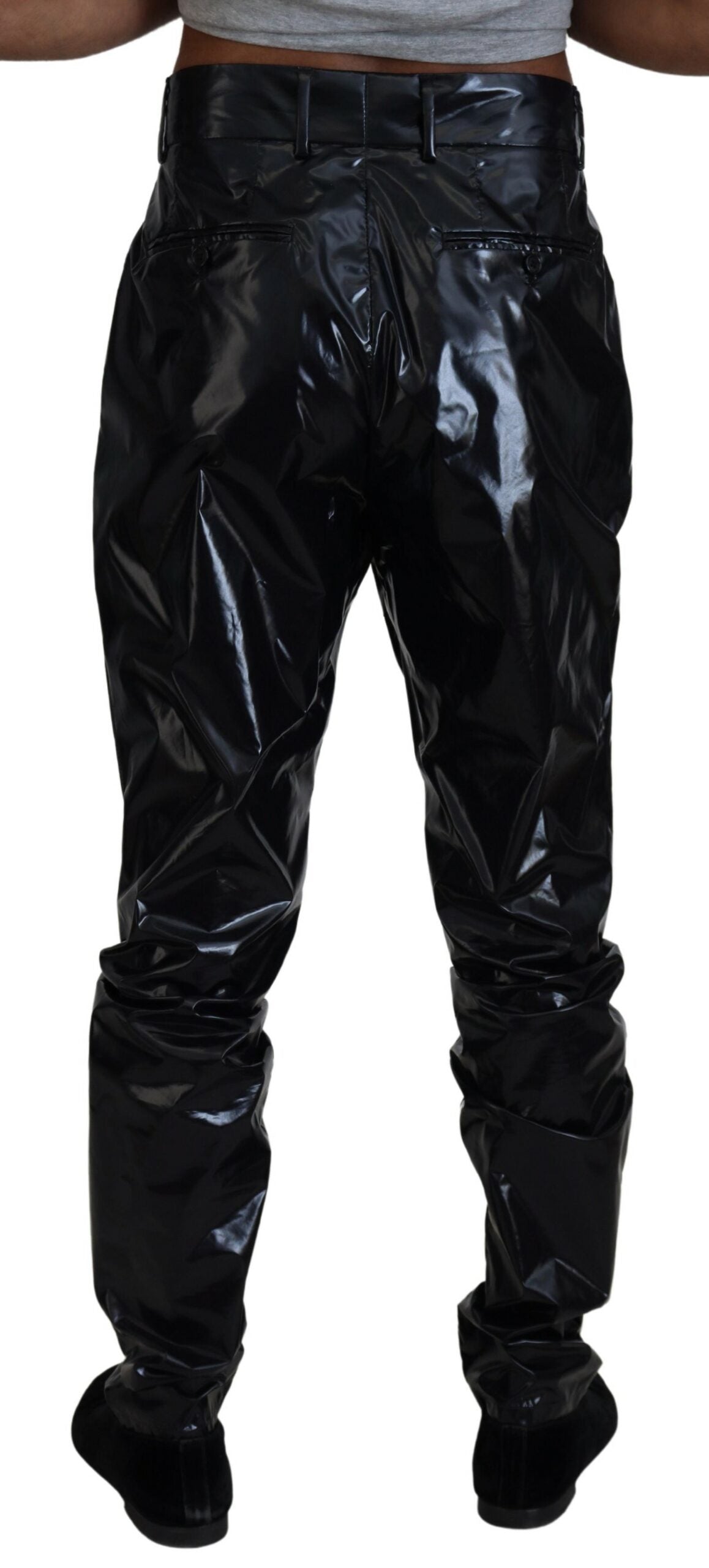 Elegantes pantalones italianos negros MainLine