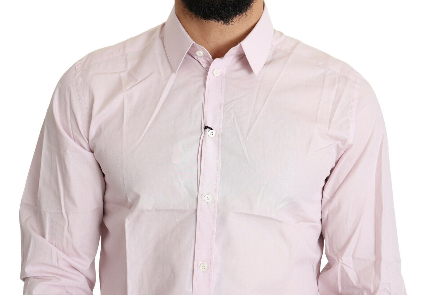 Camisa de vestir rosa elegante y ajustada