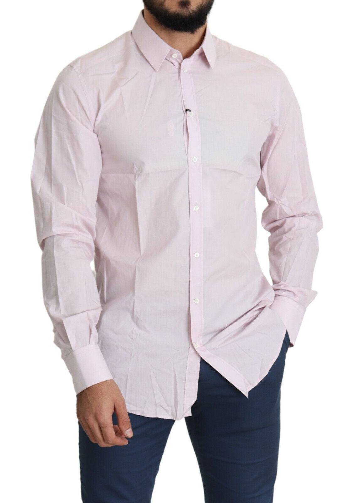 Camisa de vestir rosa elegante y ajustada