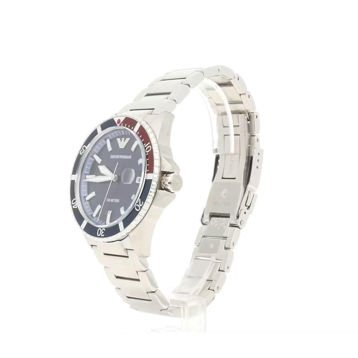 Elegante reloj de cuarzo de acero para hombre - Esfera azul océano