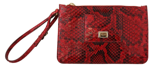 Elegante rood lederen Ayers Snake clutch