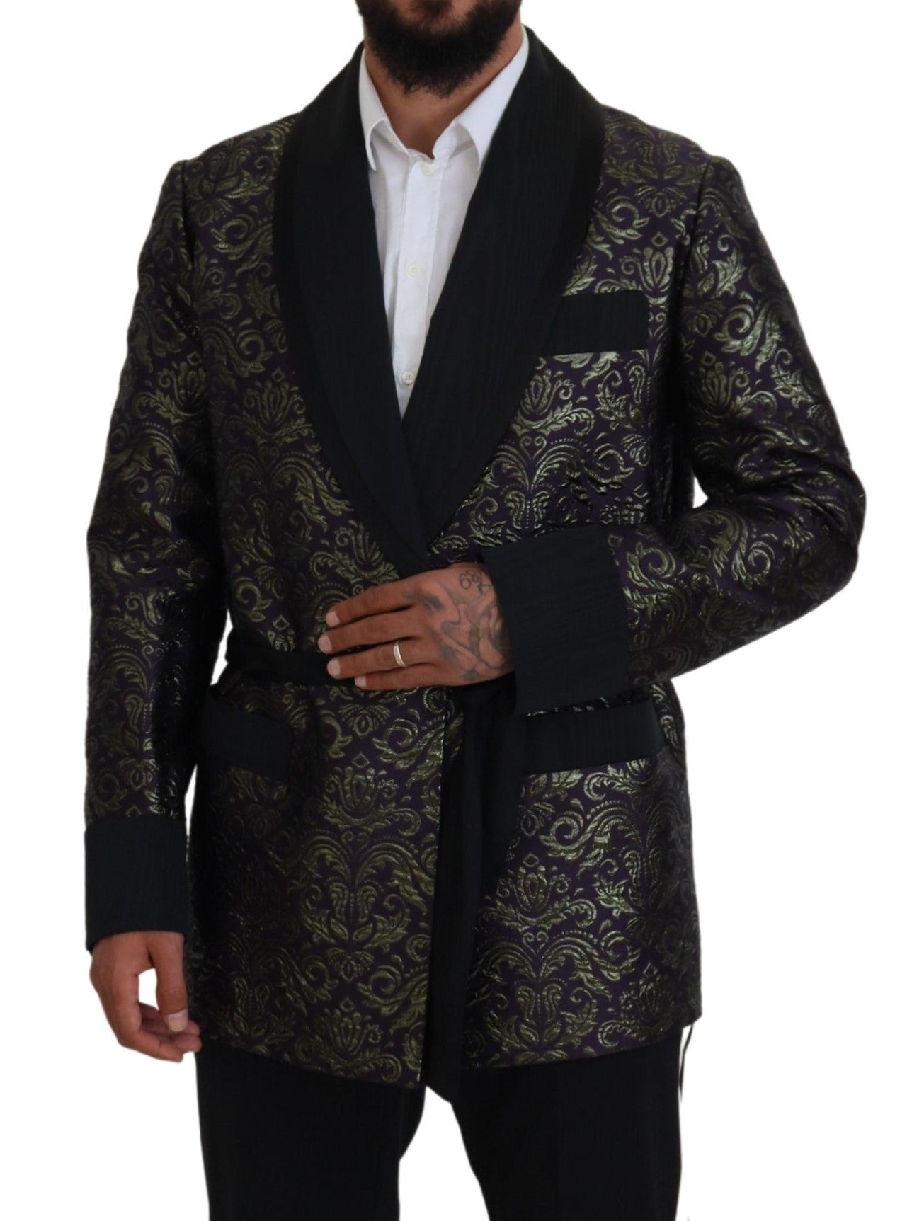 Gold Jacquard Robe Jacket