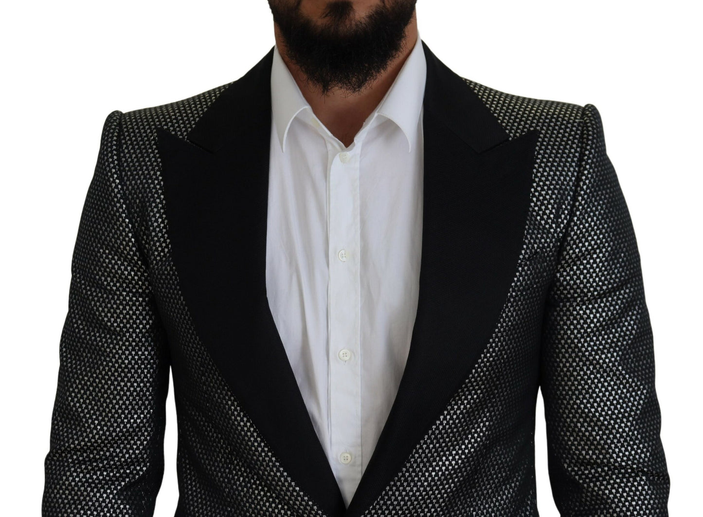 Elegante jacquardblazer met enkele rij knopen