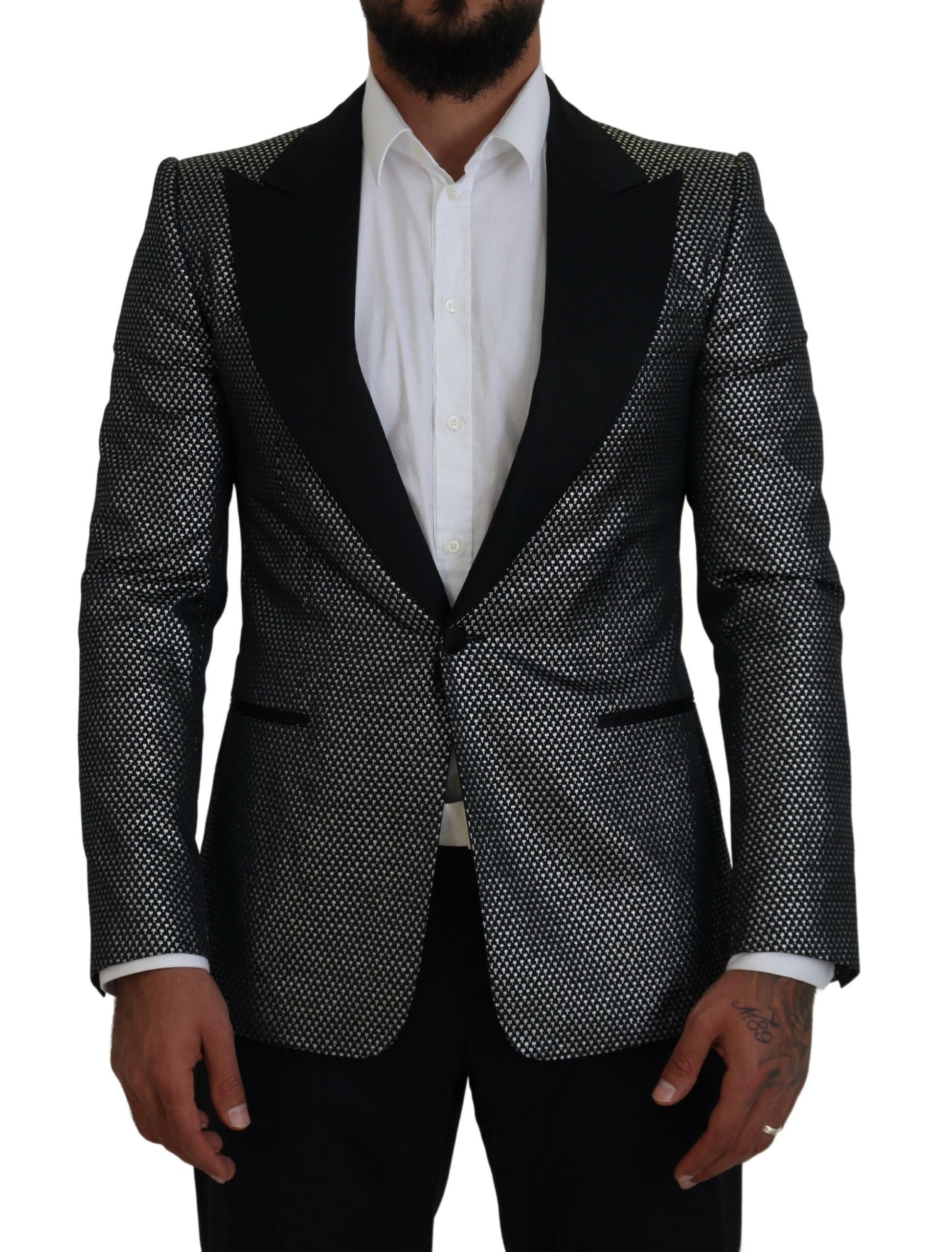 Blazer elegante de jacquard con un solo botonadura