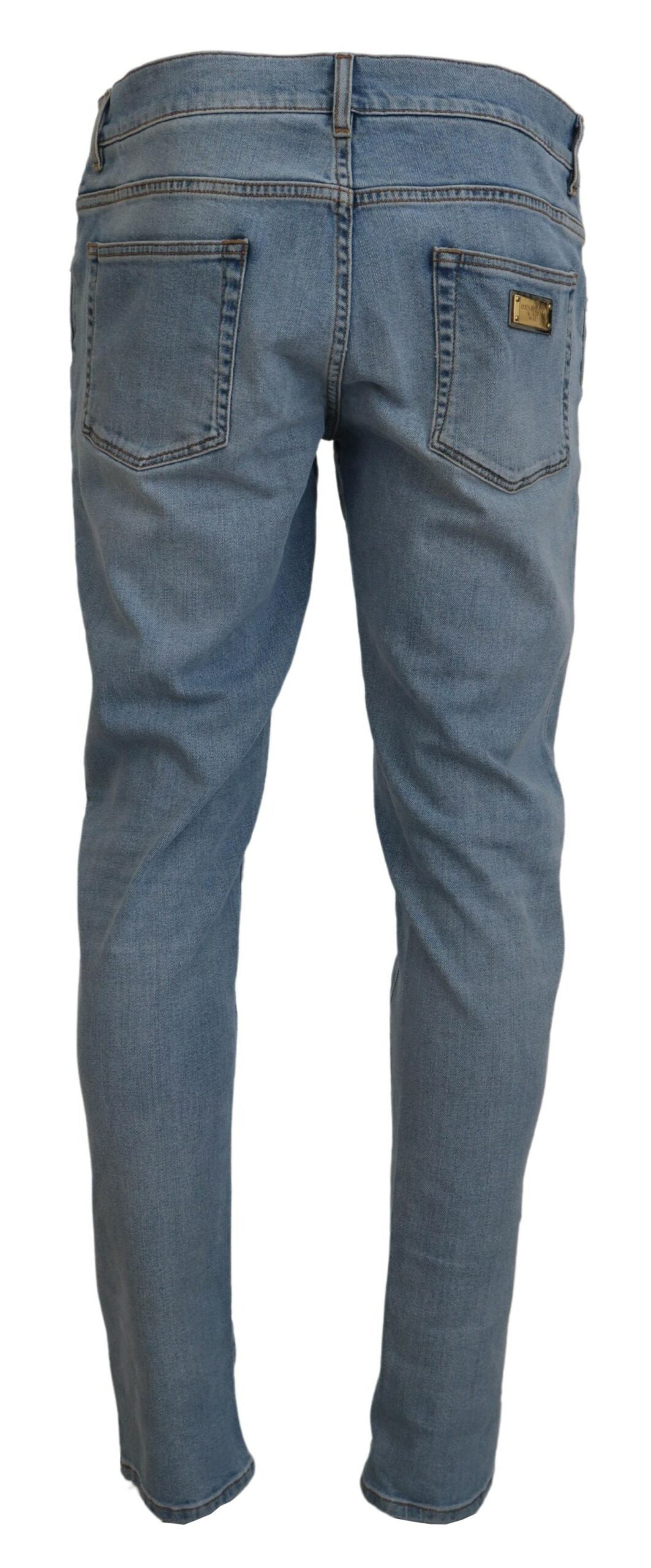 Elegante slim-fit lichtblauwe denimbroek