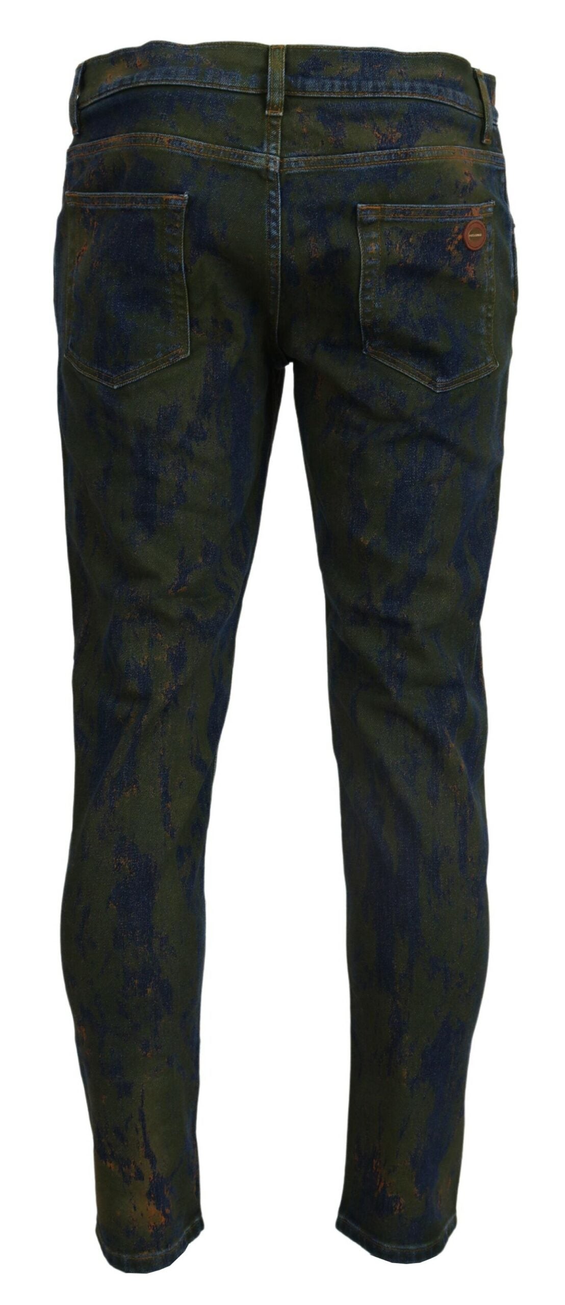 Chique slim-fit denimjeans in groene wassing