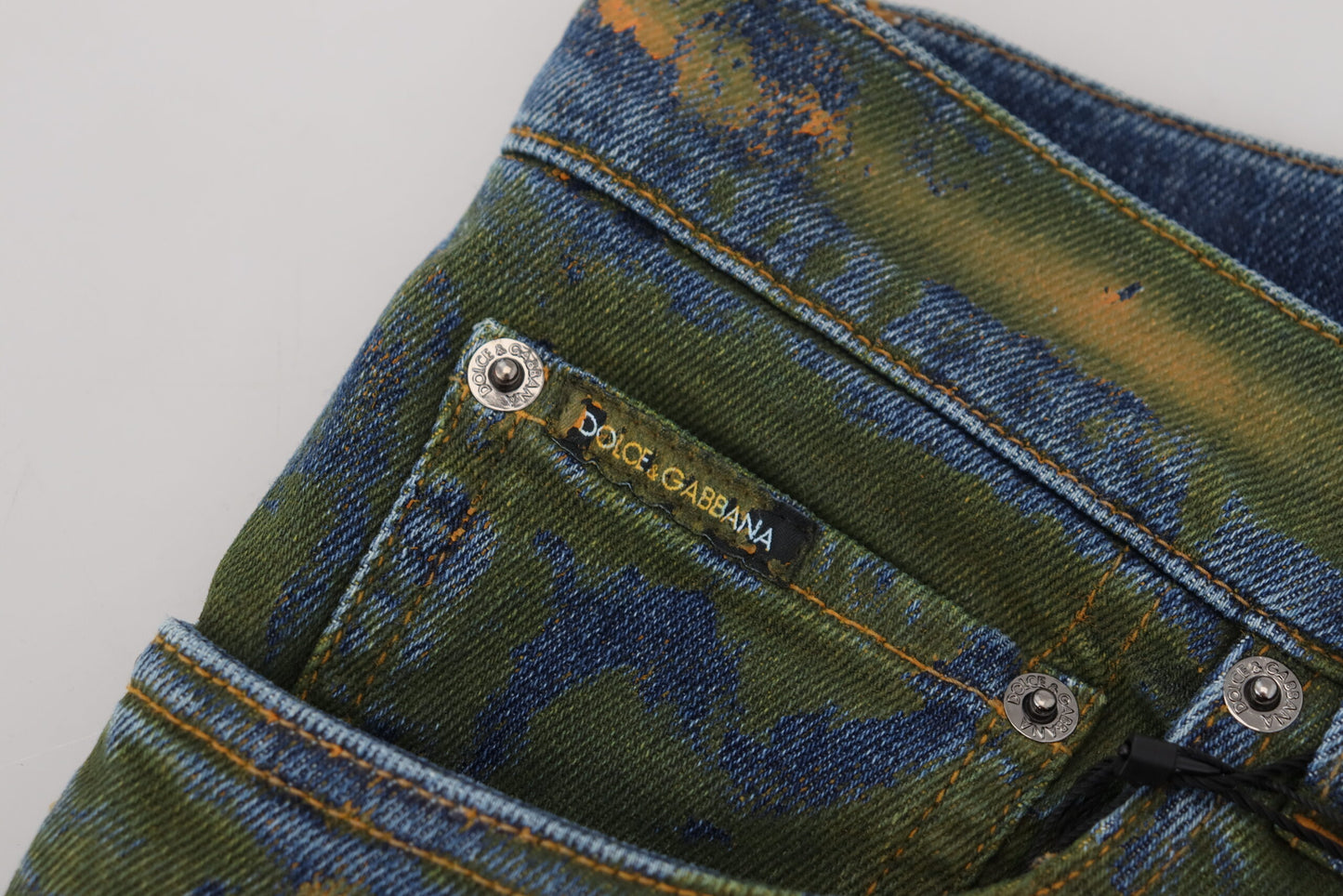 Chique slim-fit denimjeans in groene wassing