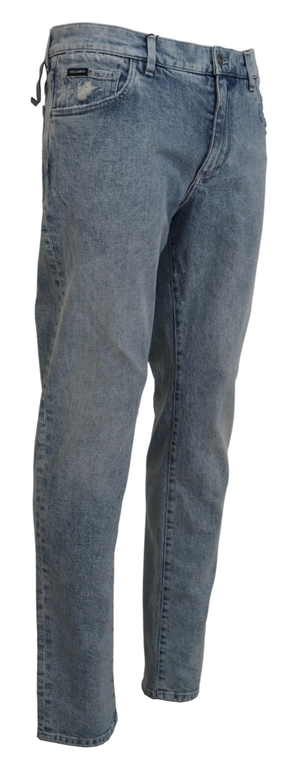 Elegante slim-fit lichtblauwe denimbroek