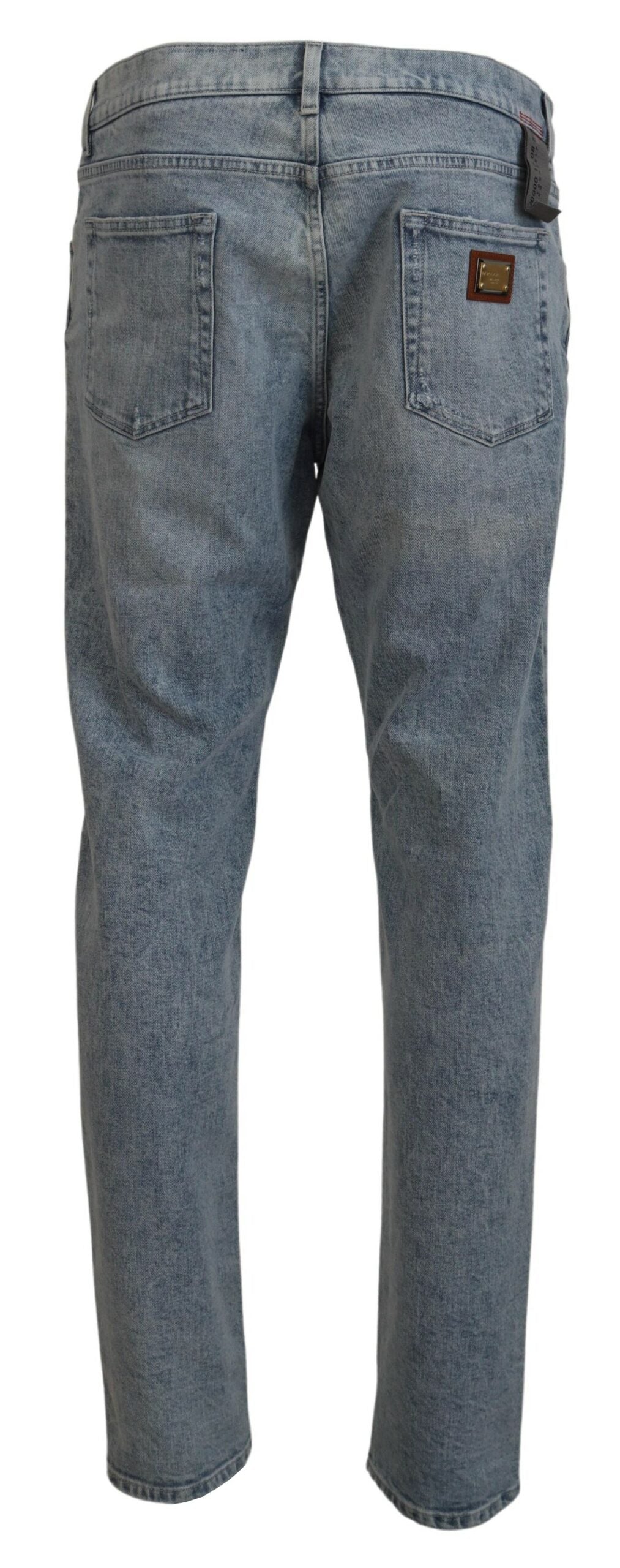 Elegante slim-fit lichtblauwe denimbroek