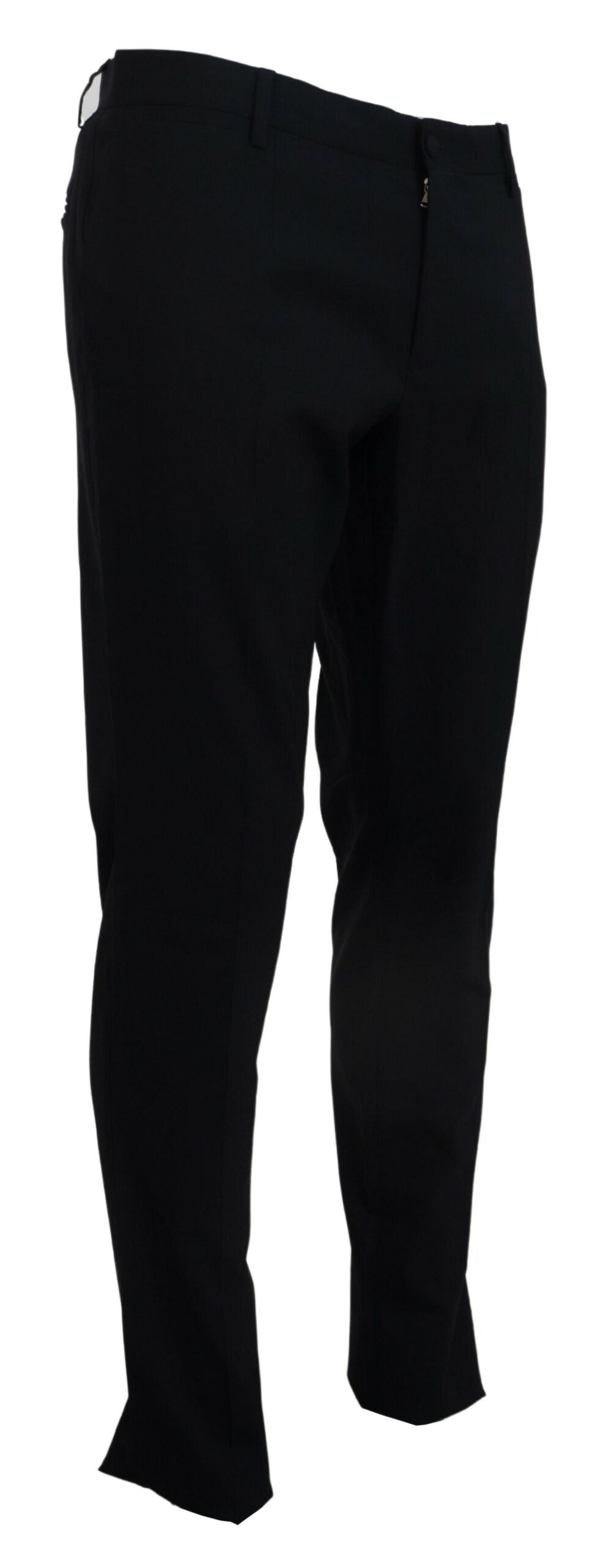 Blauwe wollen stretchjurk formele slim fit broek