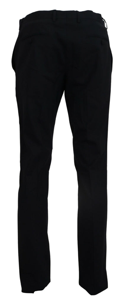 Blauwe wollen stretchjurk formele slim fit broek