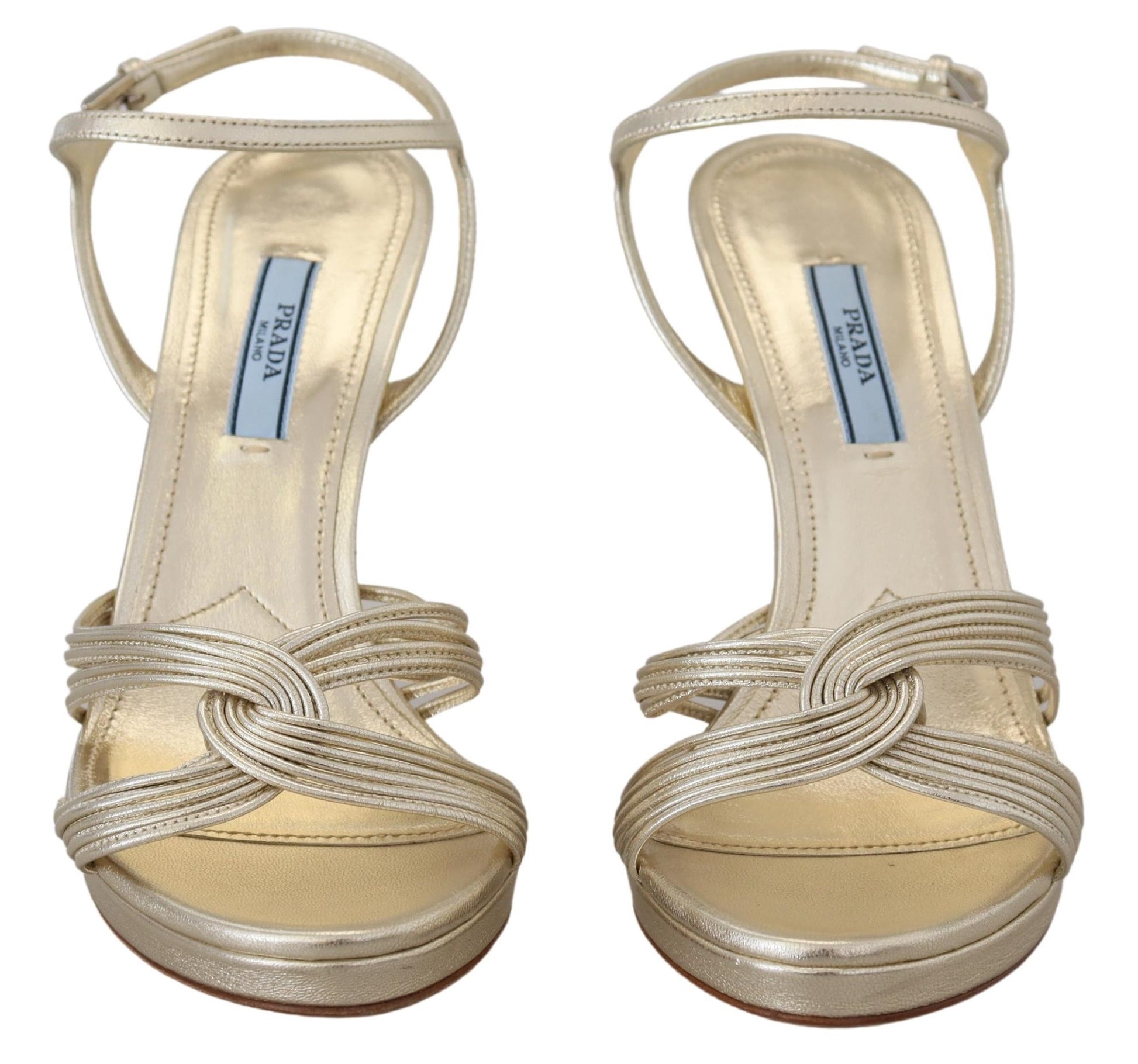 Elegante gouden naaldhak sandalen