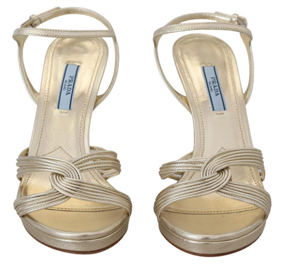 Elegante gouden naaldhak sandalen